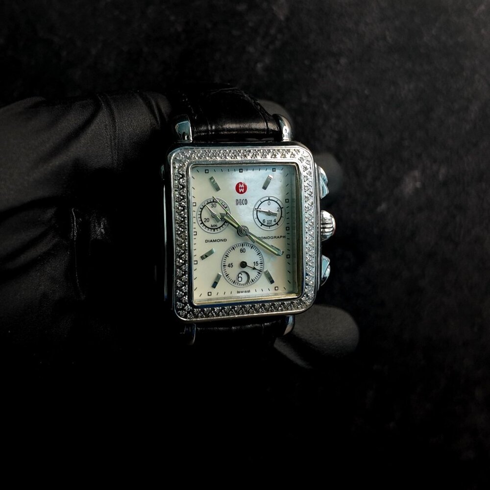 Michele Deco Diamond 0.66 Ct Bezel Chronograph